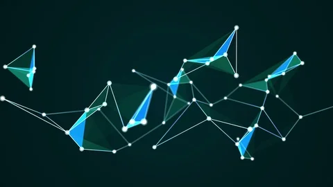 Abstract futuristic molecule structure blue color digital technology seamless Stock Footage 104891175