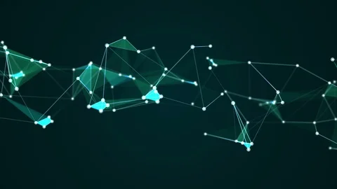 Abstract futuristic molecule structure blue color digital technology seamless Video stock 104891178