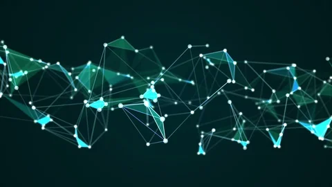 Abstract futuristic molecule structure blue color digital technology seamless Video stock 104891206