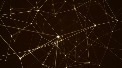 Abstract futuristic molecule structure motion graphic gold color Stock Footage 100532387