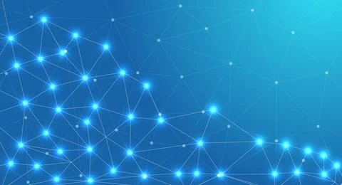 Abstract Futuristic Molecule Technology Background Digital Polygonal Design 스톡 일러스트