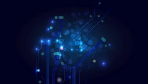Abstract futuristic - Molecule technology with polygonal shapes on a dark b.. Stock Illustration