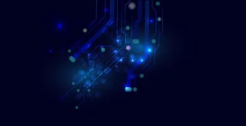 Abstract futuristic - Molecule technology with polygonal shapes on a dark blue Stock Illustration