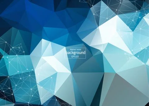 Abstract futuristic - Molecules technology with linear and polygonal pattern  Stock Illustration