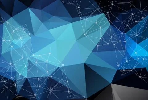 Abstract futuristic - Molecules technology with linear and polygonal pattern  Stock Illustration