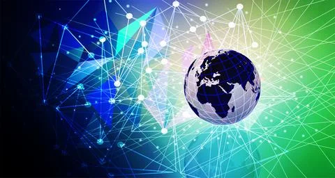 Abstract futuristic - Molecules technology with linear and polygonal pattern sha Stock Illustration