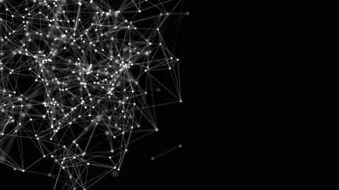 Abstract futuristic - Molecules technology with polygonal shapes on dark Loop Stock Footage 140303409