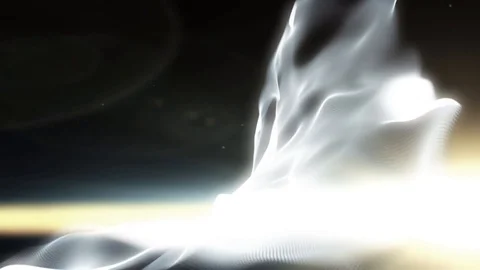Abstract futuristic motion background of digital white colored wave particles Stock Footage 125013309
