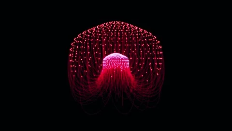 Abstract futuristic motion graphic element with dynamic light display Stock Footage 327522944