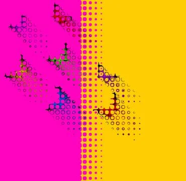 Abstract futuristic multicolored pattern. Comic background. Dott Stock Illustration