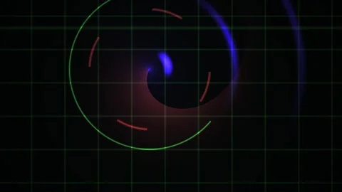 Abstract Futuristic Neon Circle Grid Motion Graphics Background. Stock Footage 334455551