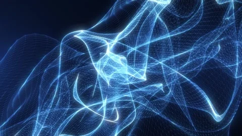 Abstract futuristic network connection background. Digital cyber wave with li Stock Footage 306857861