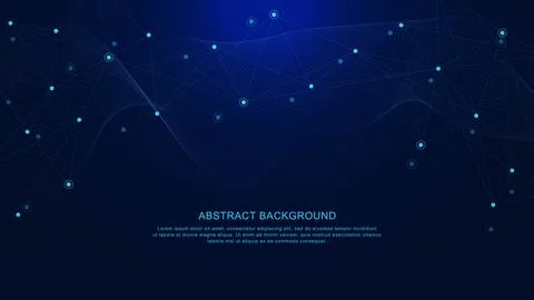 Abstract futuristic network connection background with connect dots and lines. Illustrazione stock