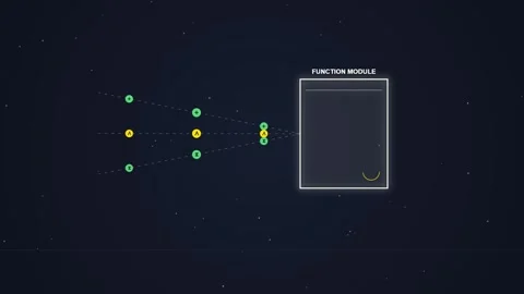 Abstract Futuristic Network Data Flow Visualization with Nodes and Connection Stock Footage 348413760