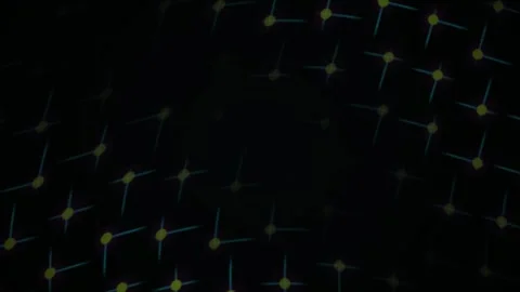 Abstract Futuristic Network of Glowing Yellow Dots Connected by Blue Lines Stock Footage 343686781
