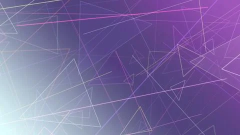 An abstract futuristic network of thin geometric outlines and triangles glo.. Illustrazione stock