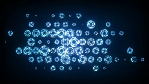 Abstract futuristic pattern of blue glowing elements loopable 4k (4096x2304) Stock Footage 75633655