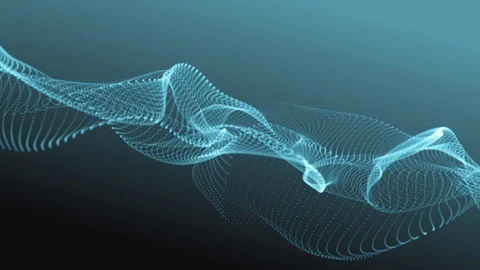 Abstract futuristic pattern of particles waving smoothly - seamless loop Stock Footage 76909975