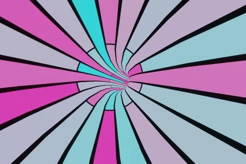 Abstract Futuristic pink blue speed tunnel 3d rendering Stock Illustration