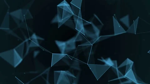 Abstract futuristic, polygonal space with a dark background with connecting Stock-Footage 80936893