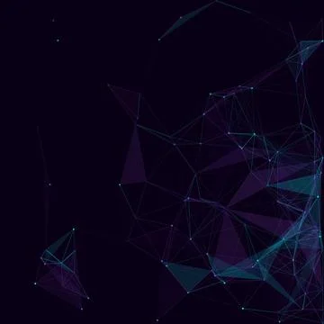 Abstract Futuristic Purple Plexus Network Background Stock Illustration