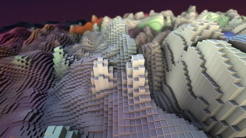 Abstract futuristic quantum computing concepts. Multicolor cube background. Video stock 115991790