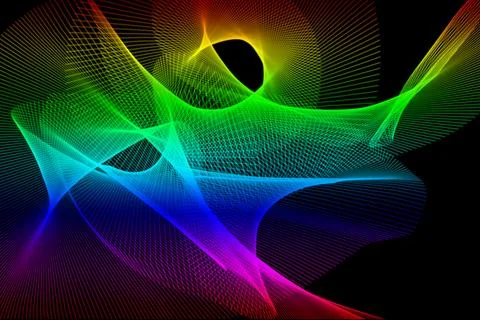 Abstract futuristic rainbow wave background glowing digital motion ribbons Stock Illustration