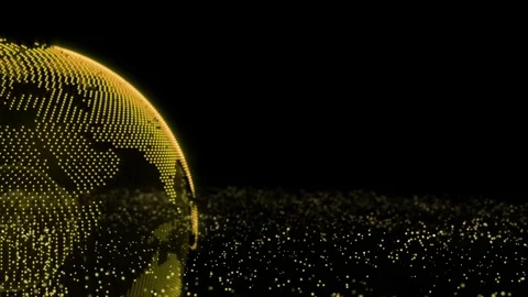 Abstract futuristic rotating world globe in particles or small dots. Stock Footage 84983149