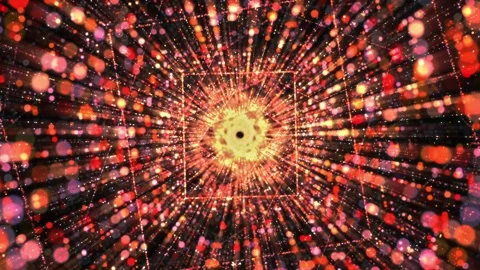 An abstract futuristic scene of a cyberworld, a sci-fi particle tunnel. Stock Footage 318722316