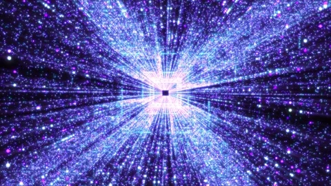 An abstract futuristic scene of a cyberworld, a sci-fi particle tunnel. Stock Footage 318722327