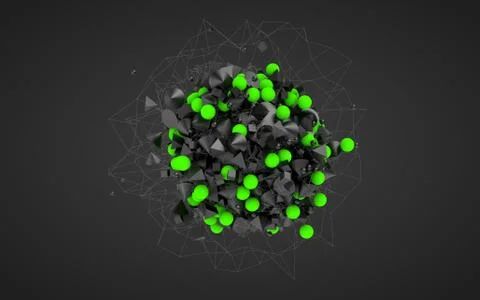 Abstract futuristic sci-fi chaotic background with mind structure. Stock-Illustration