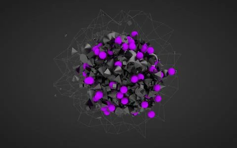 Abstract futuristic sci-fi chaotic background with mind structure. Stock-Illustration