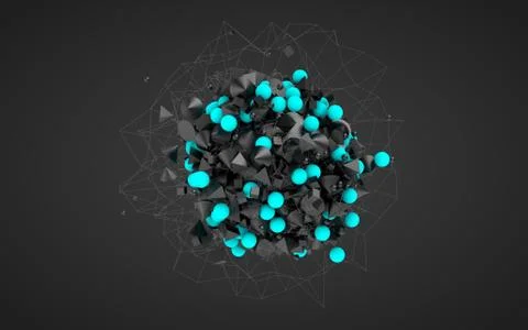 Abstract futuristic sci-fi chaotic background with mind structure. Stock-Illustration