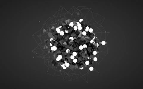 Abstract futuristic sci-fi chaotic background with mind structure. Stock-Illustration