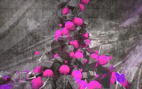 Abstract futuristic sci-fi chaotic background with mind structure. Stock-Illustration
