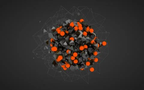 Abstract futuristic sci-fi chaotic background with mind structure. Stock-Illustration