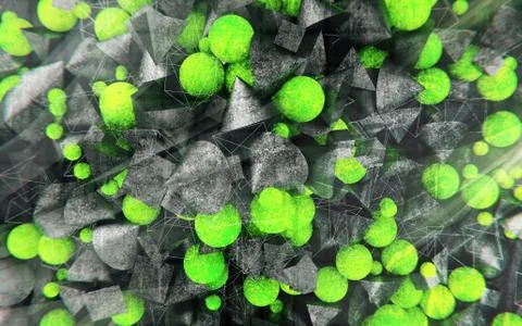 Abstract futuristic sci-fi chaotic background with mind structure. Stock-Illustration