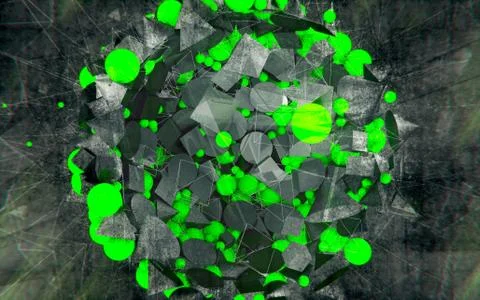 Abstract futuristic sci-fi chaotic background with mind structure. Stock-Illustration