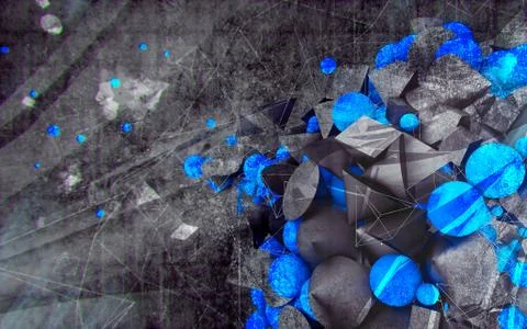 Abstract futuristic sci-fi chaotic background with mind structure. Stock-Illustration