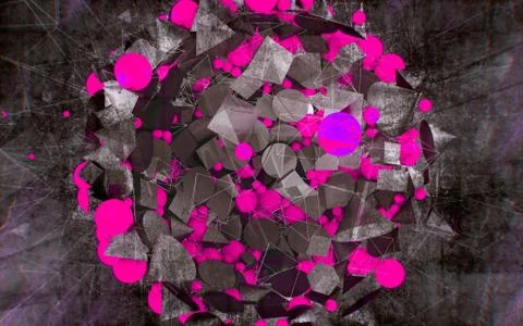 Abstract futuristic sci-fi chaotic background with mind structure. Stock-Illustration