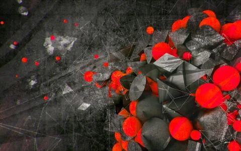 Abstract futuristic sci-fi chaotic background with mind structure. Stock-Illustration
