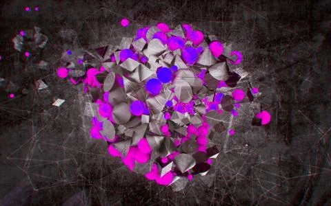 Abstract futuristic sci-fi chaotic background with mind structure. Stock-Illustration