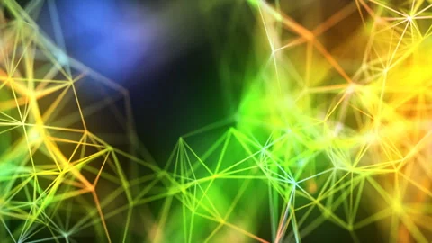 Abstract Futuristic Sci-Fi Polygonal Colored Lines Motion Background Stock Footage 90753010