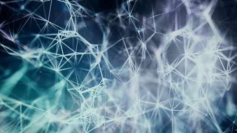 Abstract Futuristic Sci-Fi Polygonal Colored Cold Lines Motion Stock Footage 100205458