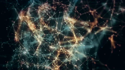 Abstract Futuristic Sci-Fi Polygonal Colored Shiny Lines Motion Stock Footage 100467209