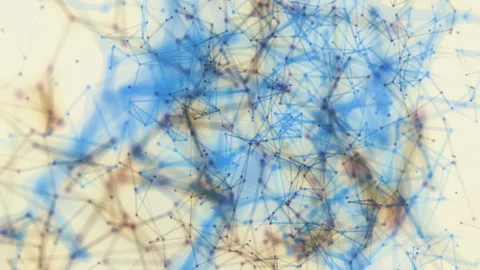 Abstract Futuristic Sci-Fi Polygonal Colored Shiny Lines Motion Stock Footage 100468515