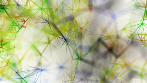 Abstract Futuristic Sci-Fi Polygonal Colored System Lines Motion Stock Footage 100471484