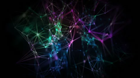 Abstract Futuristic Sci-Fi Polygonal Colored System Lines Motion 스톡 동영상 100471582