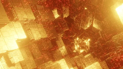 Abstract Futuristic Sci-fi Style Tunnel Background Stock Footage 196816352