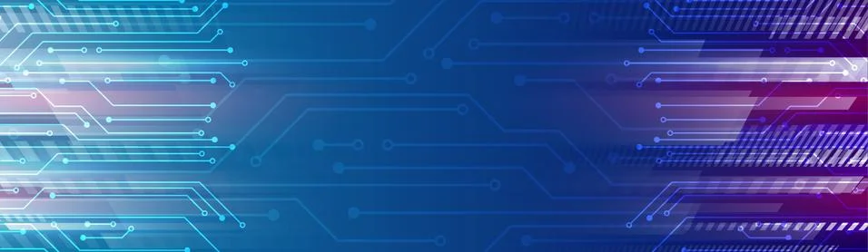 Abstract futuristic sci fi template. Wide Digital technology concept on the b Stock Illustration
